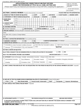 Fill in Your DD 149 Form
