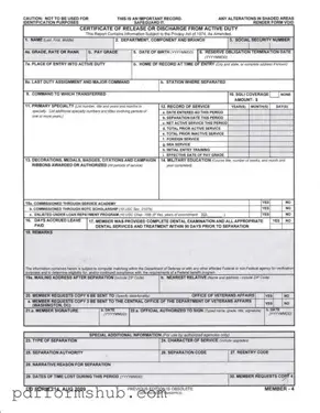 Fill in Your Dd 214 Form