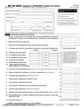 Fill in Your IRS 941 Form
