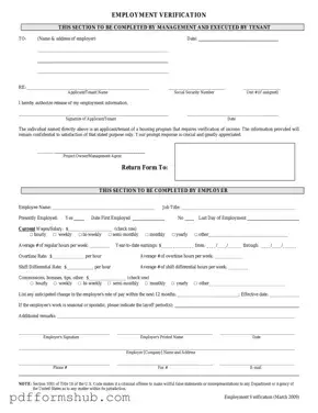 Fill in Your Employment verification form Form