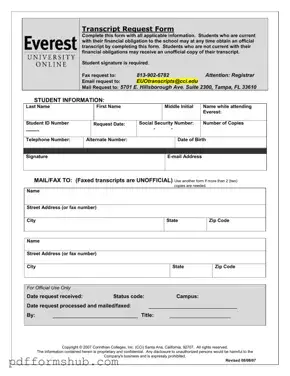 Fill in Your Everest University Transcript Form