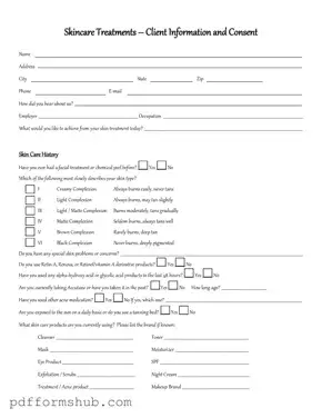 Fill in Your Facial Consent Form