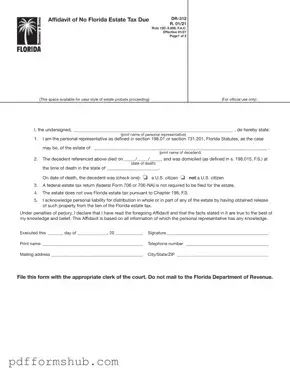 Fill in Your Fl Dr 312 Form