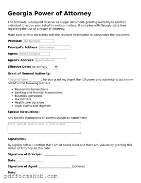 Attorney-Verified Power of Attorney Form for Georgia State