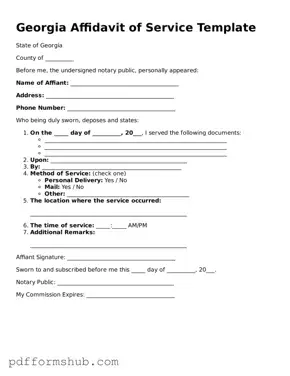 Attorney-Verified Affidavit of Service Form for Georgia State
