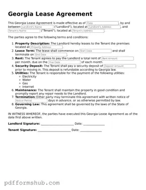 Attorney-Verified Lease Agreement Form for Georgia State