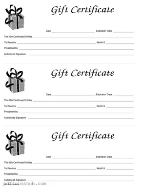 Fill in Your Gift Certificate Form