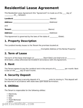 Valid Residential Lease Agreement Form