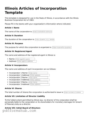 Attorney-Verified Articles of Incorporation Form for Illinois State