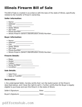 Attorney-Verified Firearm Bill of Sale Form for Illinois State