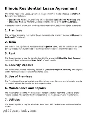 Attorney-Verified Residential Lease Agreement Form for Illinois State