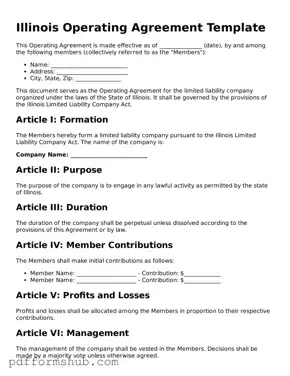 Attorney-Verified Operating Agreement Form for Illinois State
