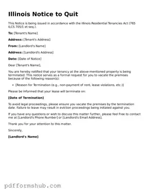 Attorney-Verified Notice to Quit Form for Illinois State
