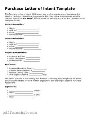 Valid Purchase Letter of Intent Form