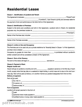 Fill in Your Lf310 Residential Lease Form