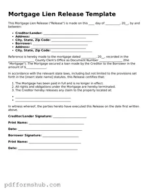 Valid Mortgage Lien Release Form