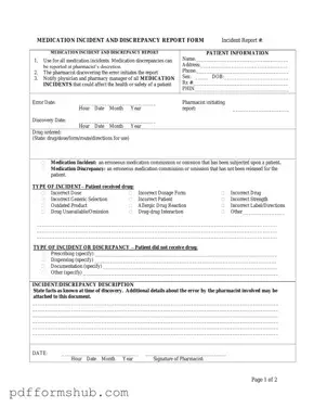 Fill in Your Medication Error Form