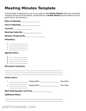 Valid Meeting Minutes Form