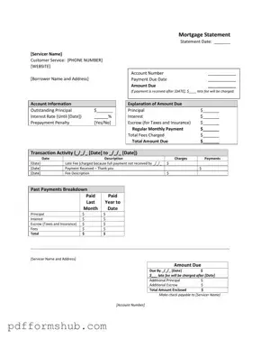 Fill in Your Mortgage Statement Form