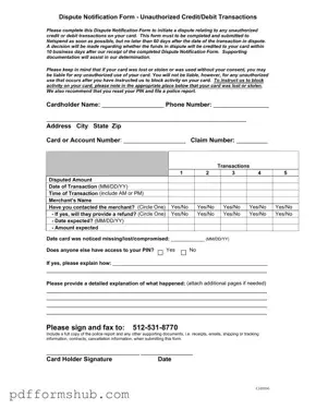 Fill in Your Netspend Dispute Form