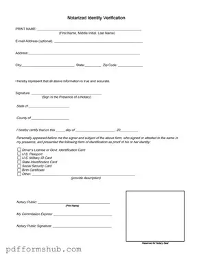 Fill in Your Notarized Identity Verification Form