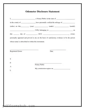Fill in Your Notarized Odometer Statement Form