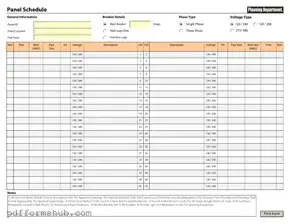 Fill in Your Electrical Panel Schedule Form
