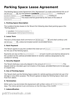 Valid Parking Space Lease Agreement Form