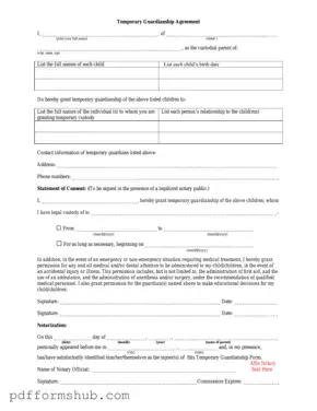 Fill in Your Temporary Custody Form