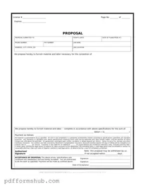 Fill in Your Construction proposal form Form