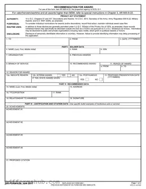 Fill in Your Da 638 Form