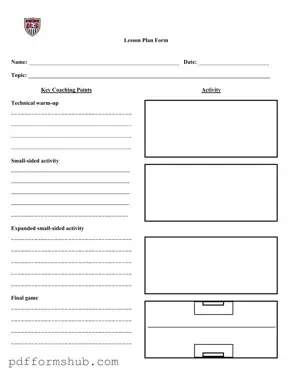 Fill in Your Soccer Training Session Plan Form