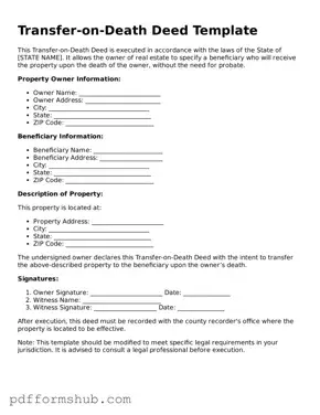 Valid Transfer-on-Death Deed Form