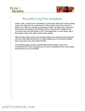 Fill in Your Trust Amendment Form