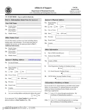 Fill in Your USCIS I-134 Form