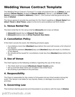 Valid Wedding Venue Contract Form