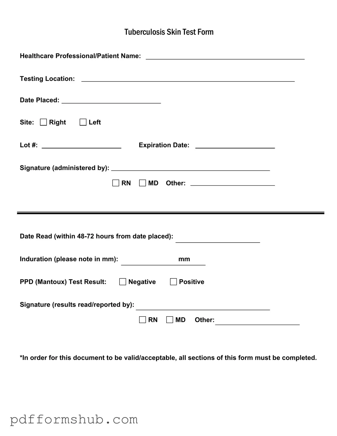 Fill in Your Tb Test Form