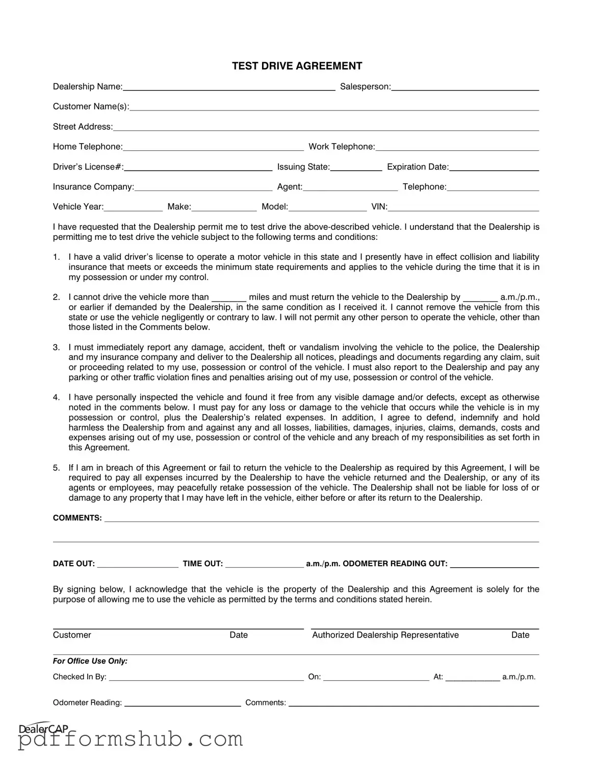 Fill in Your Test Drive Form
