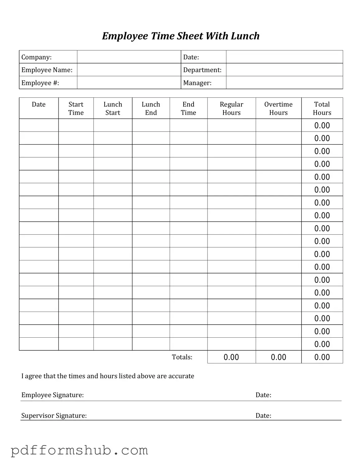 Fill in Your Time Card Form